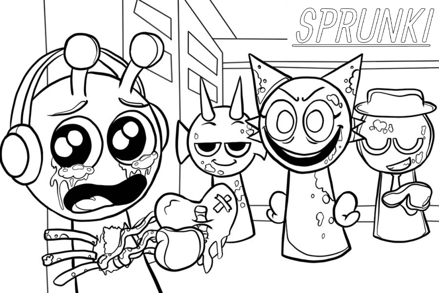 coloriage Sprunki a imprimer gratuit