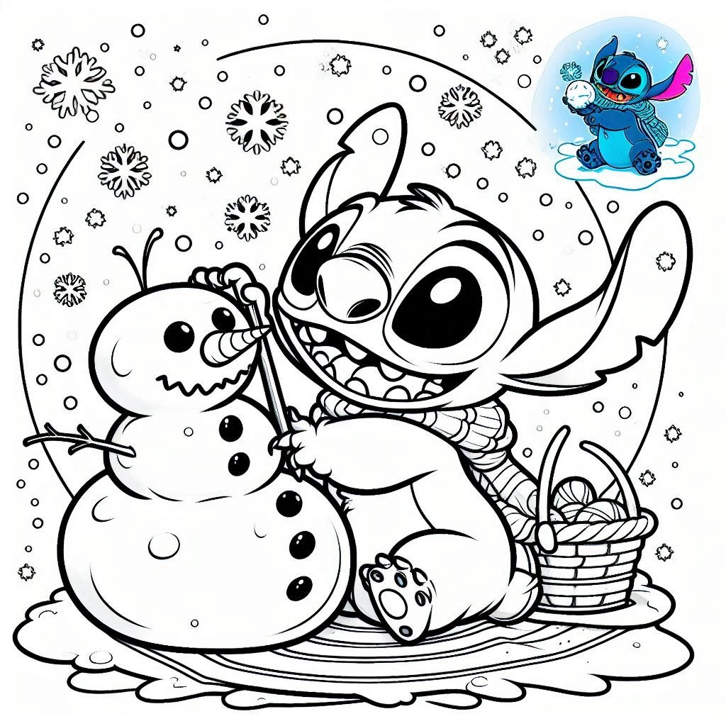 a imprimer coloriage Stitch Noël gratuit