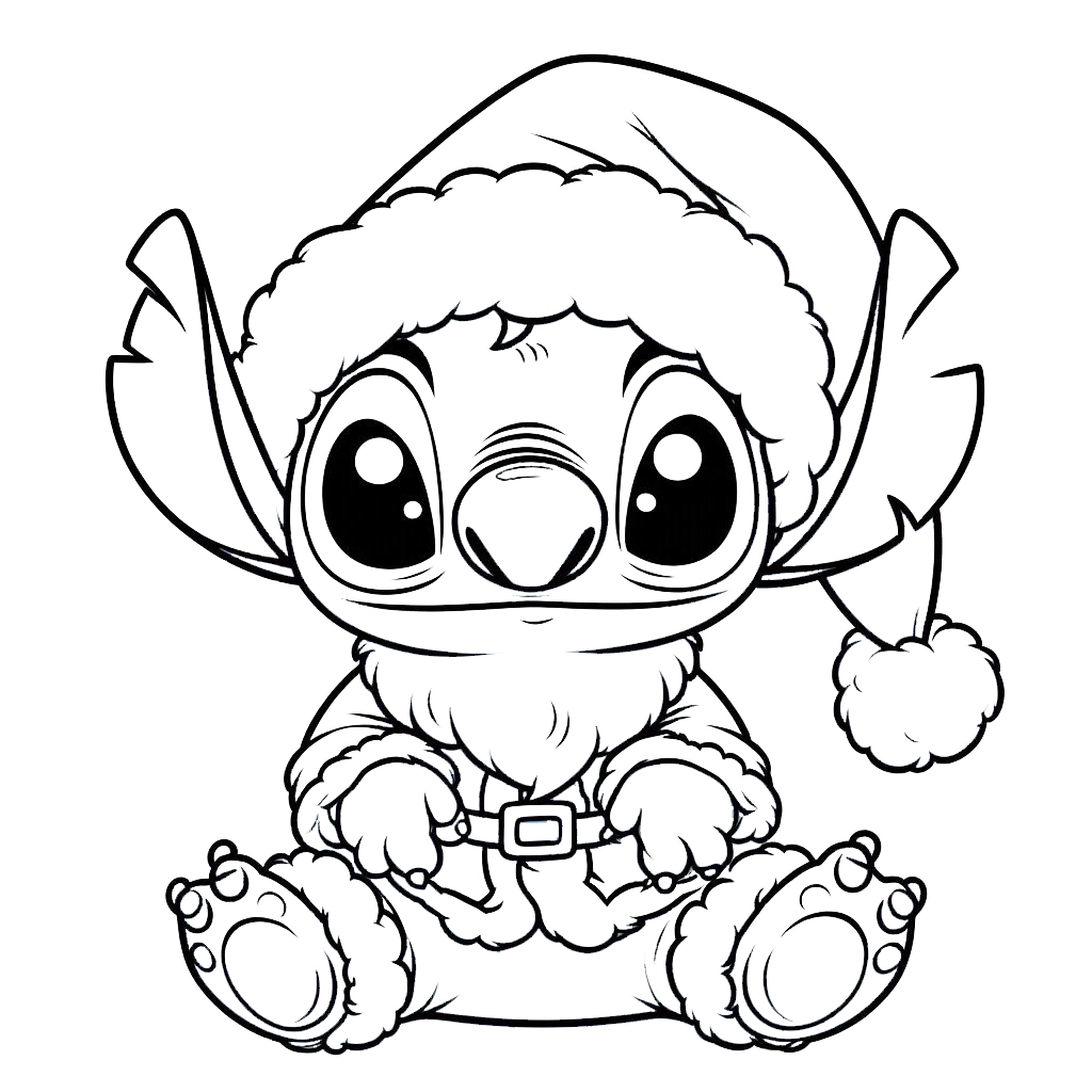 coloriage Stitch Noël pour enfant de 3 ans 1