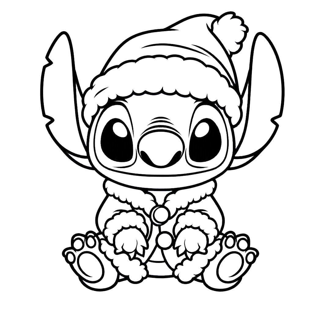 coloriage Stitch Noël gratuit pour enfants