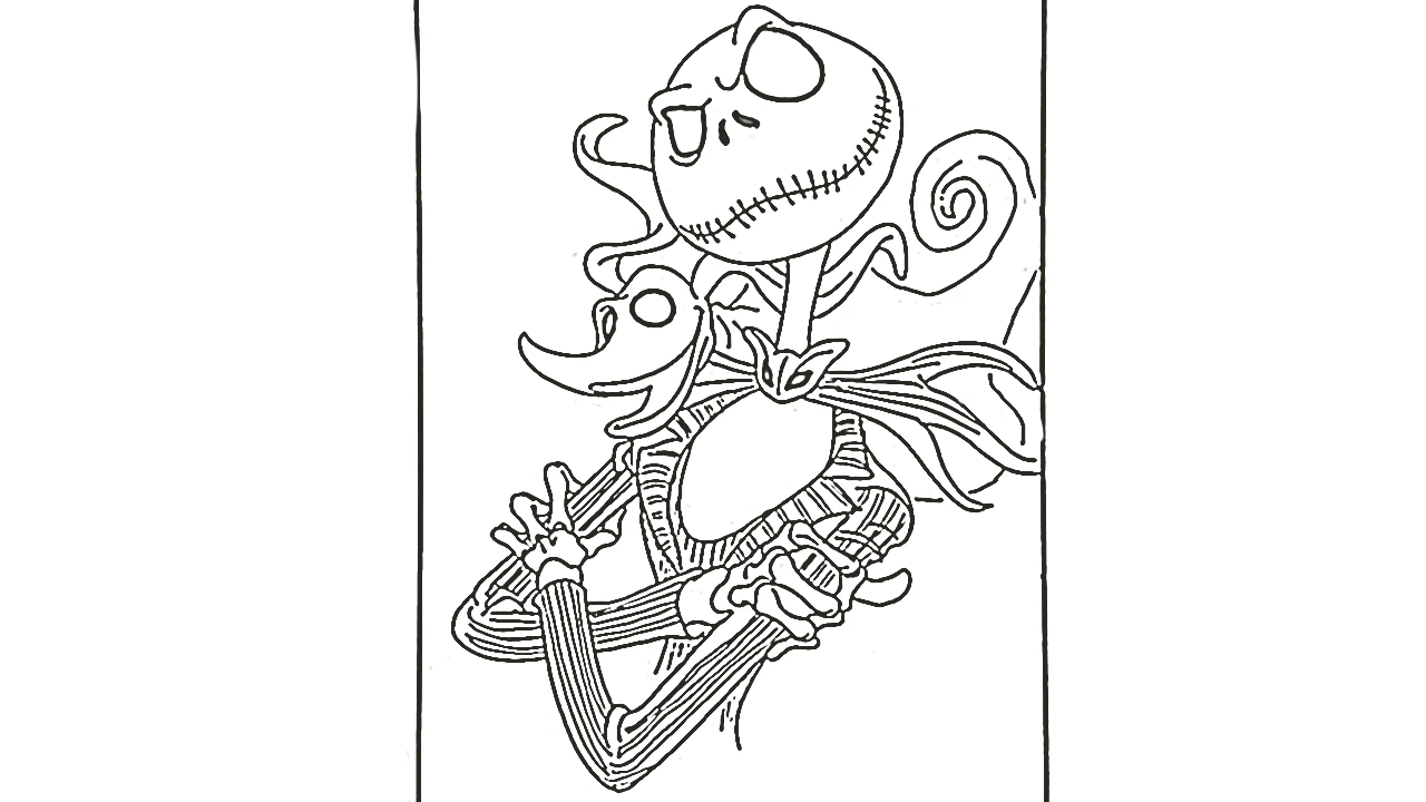 coloriage The Nightmare Before Christmas à imprimer pour enfant de 9 ans