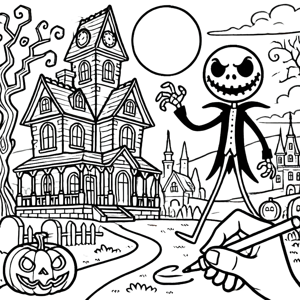 coloriage The Nightmare Before Christmas à imprimer pdf gratuit