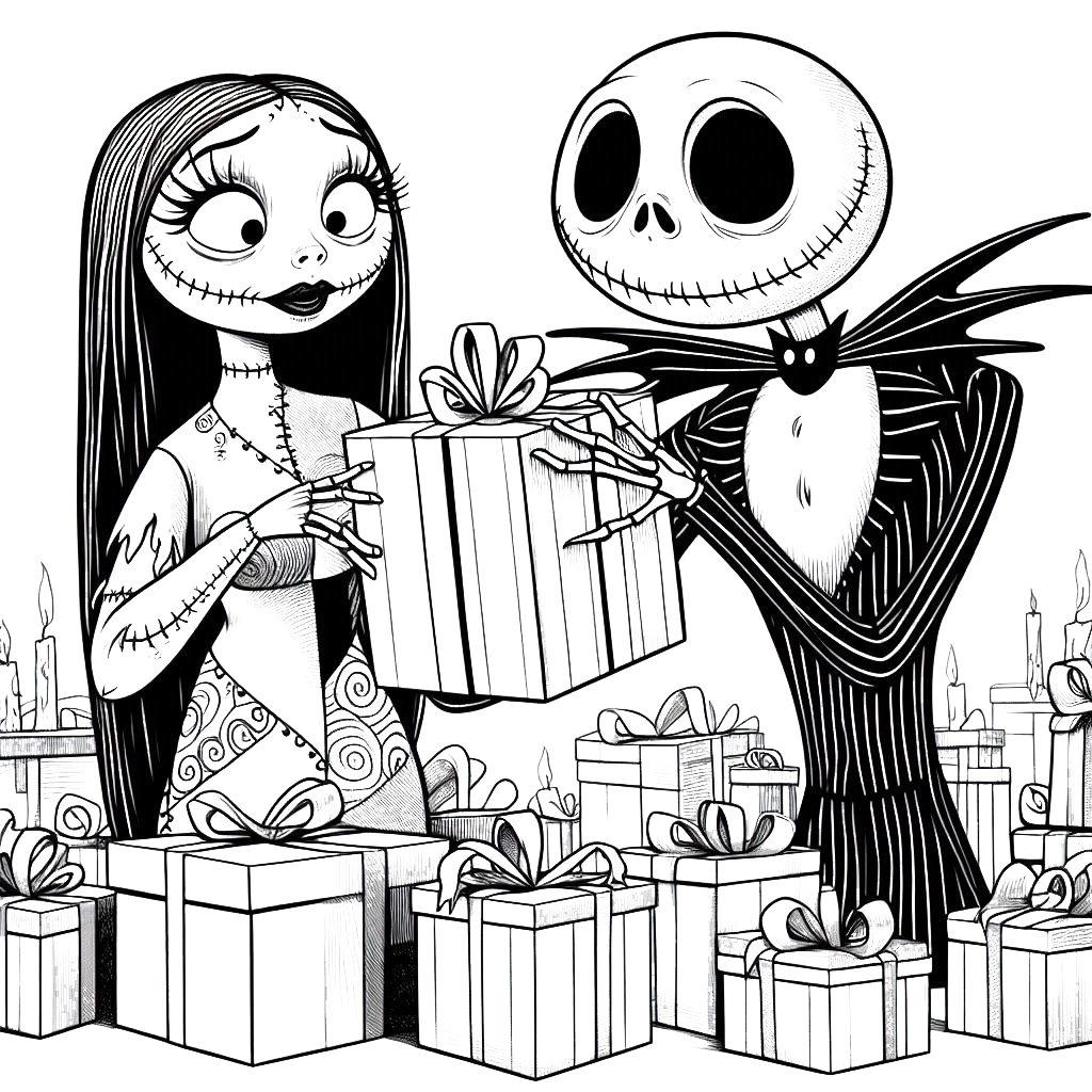 coloriage The Nightmare Before Christmas pour enfants a imprimer