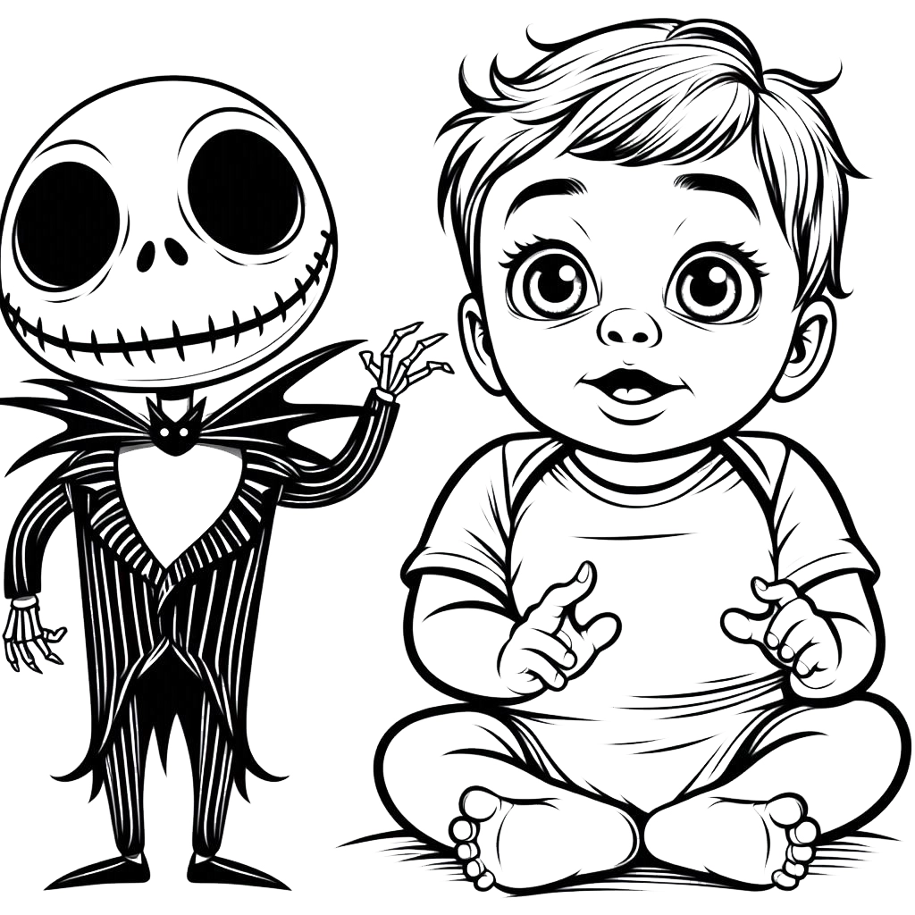 coloriage The Nightmare Before Christmas et découpage à imprimer