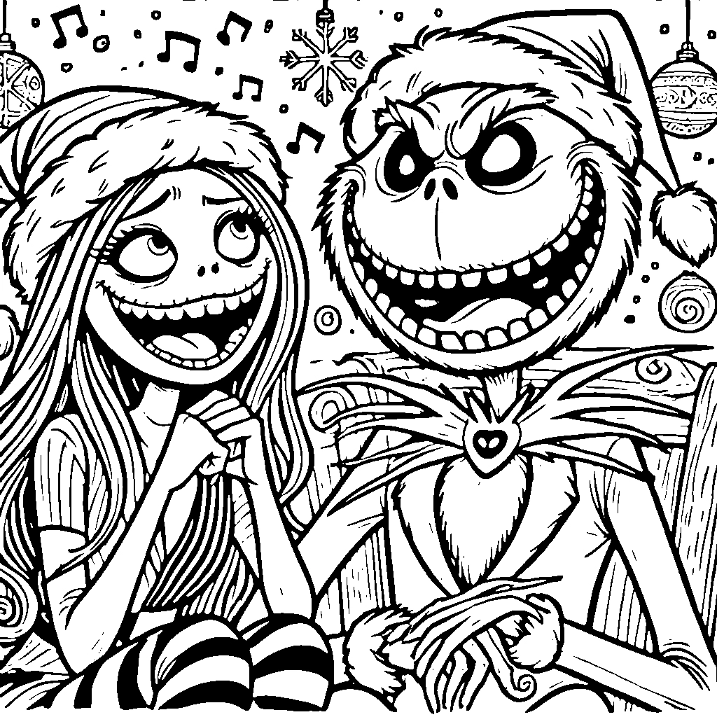 coloriage The Nightmare Before Christmas a colorier en ligne