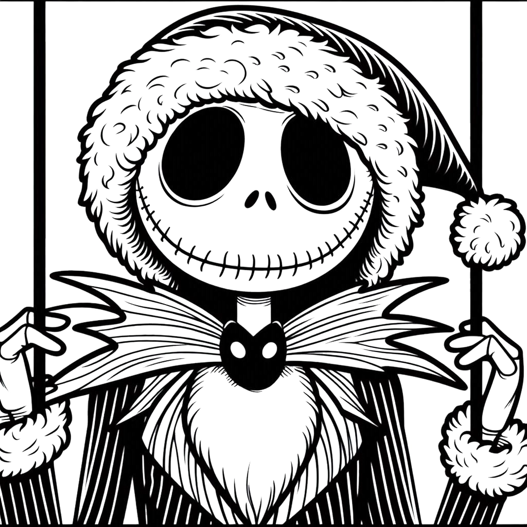 coloriage The Nightmare Before Christmas et decoupage a imprimer gratuit