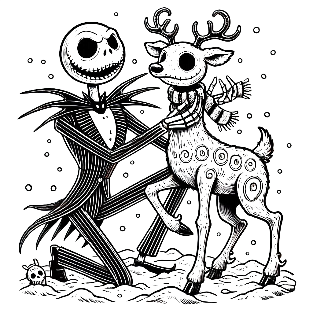 coloriage The Nightmare Before Christmas à imprimer pour enfant de 7 ans