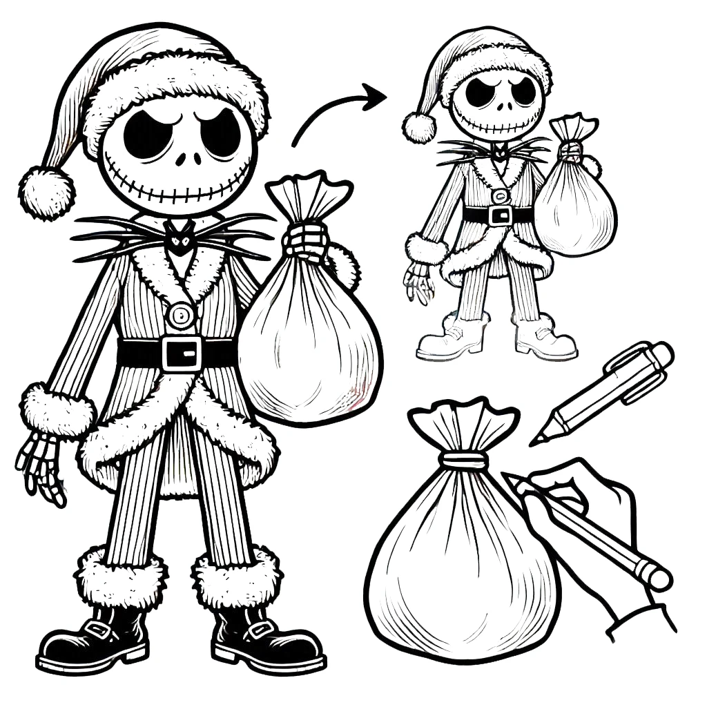 coloriage The Nightmare Before Christmas pour enfants à imprimer 1