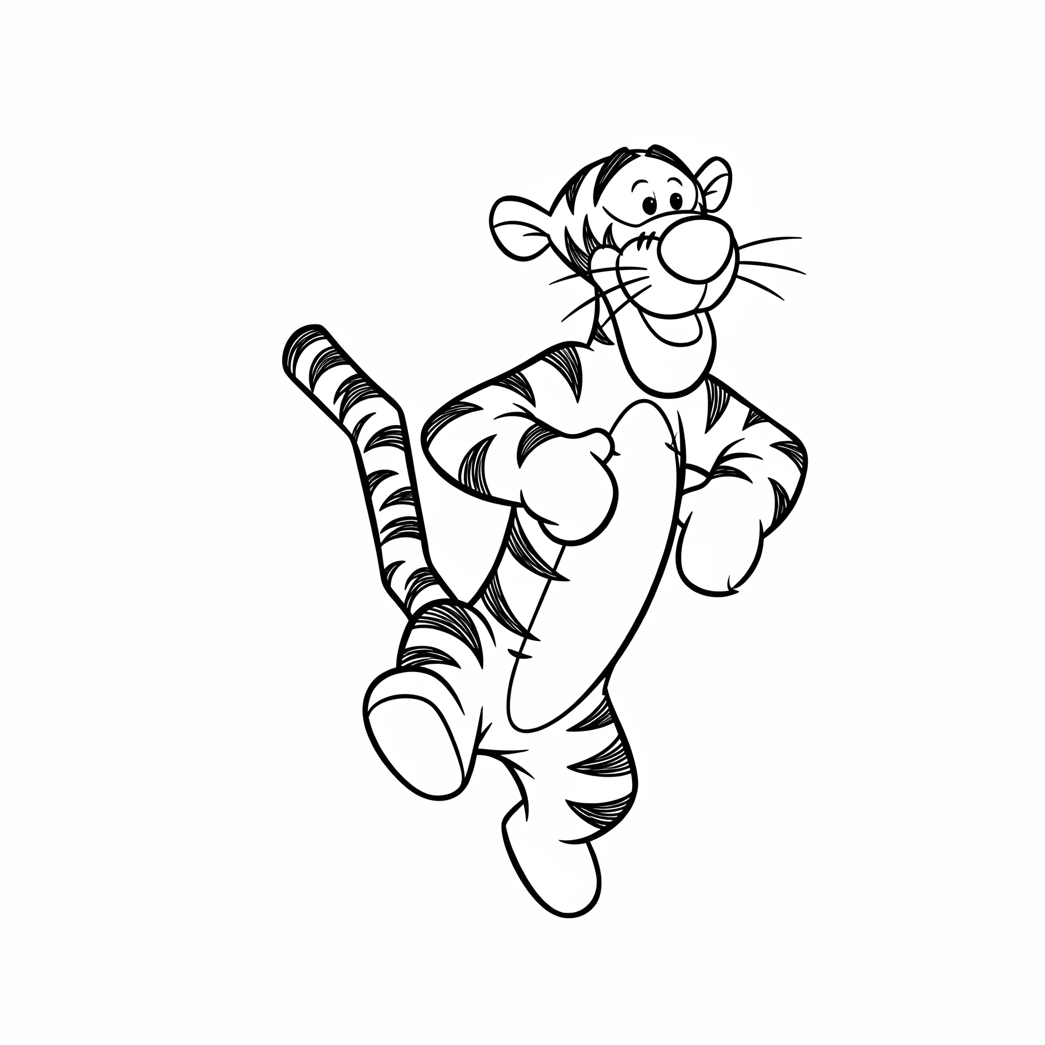 coloriage Tigrou qui rebondit à imprimer pour enfant de 10 ans