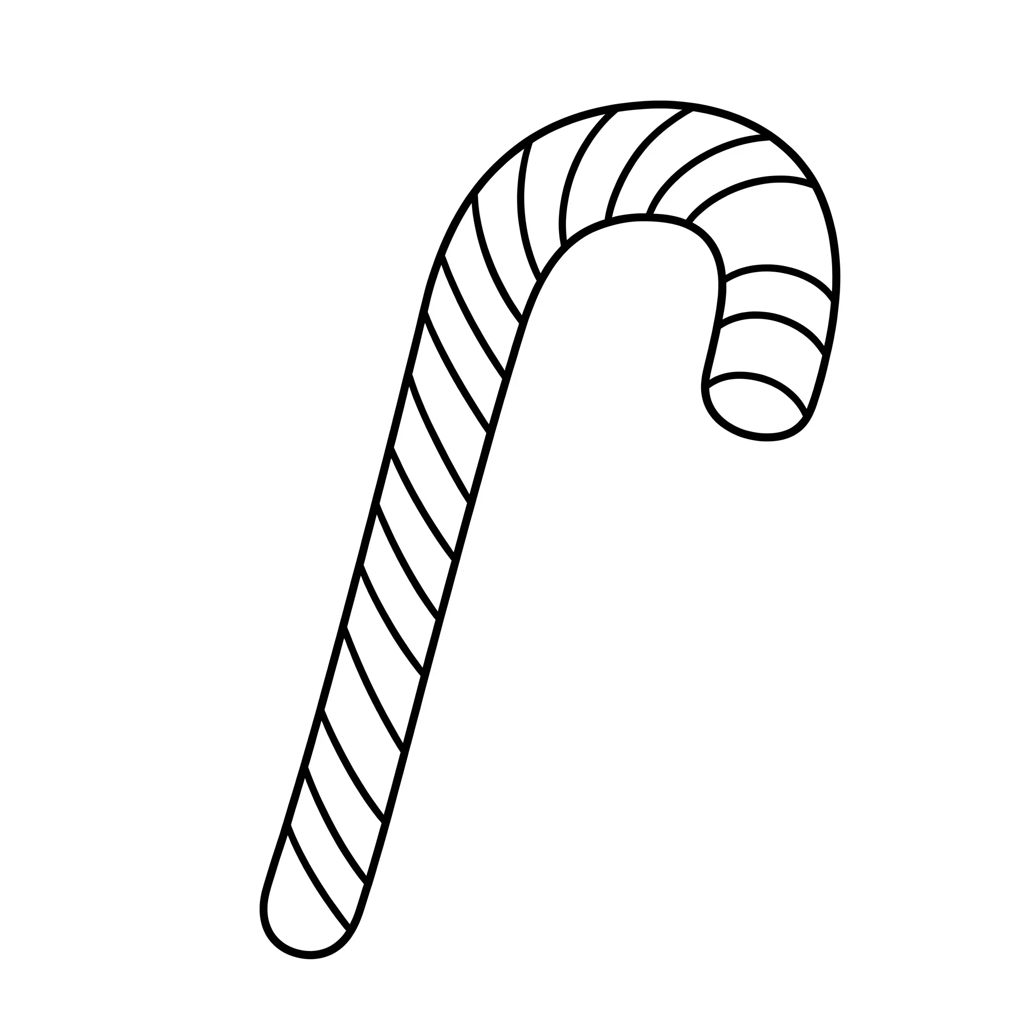 coloriage Un simple bâton de sucre d’orge a imprimer pour enfant de 4 ans