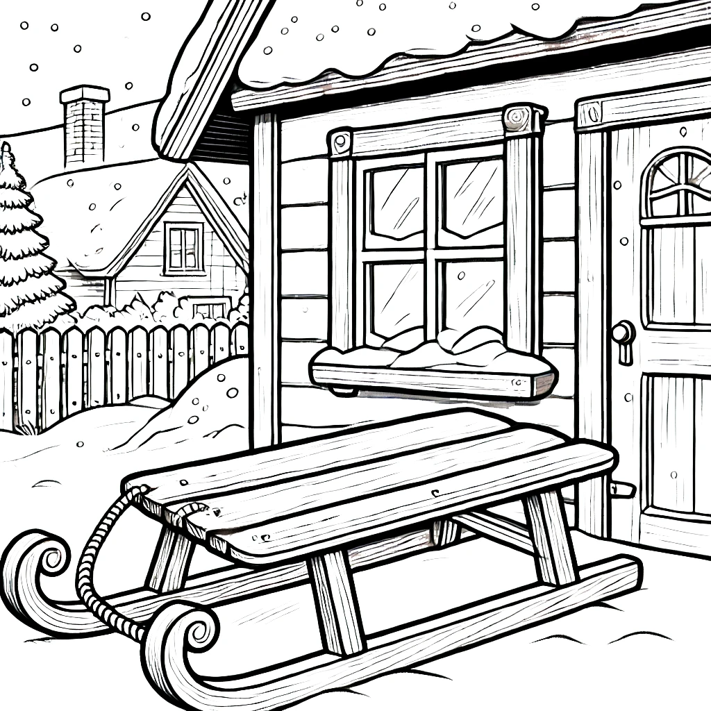 coloriage Village de Noël a colorier en ligne gratuitement 2