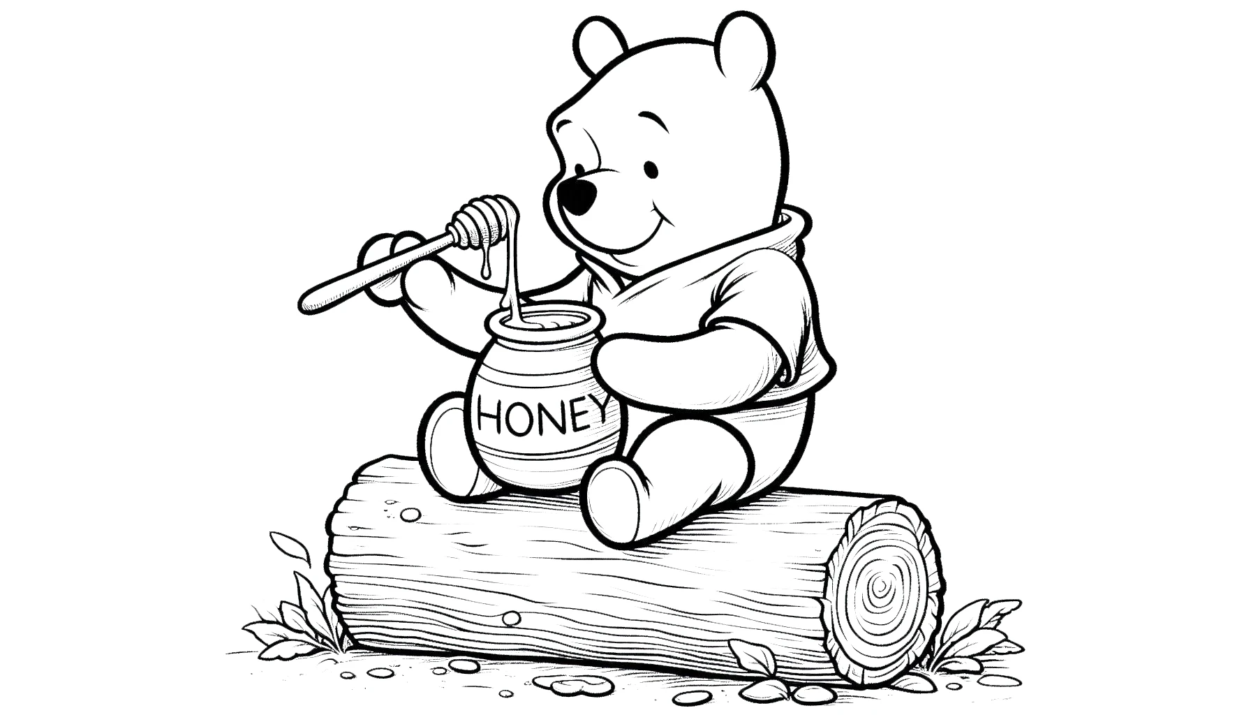 coloriage Winnie l’ourson à imprimer pour enfant de 8 ans