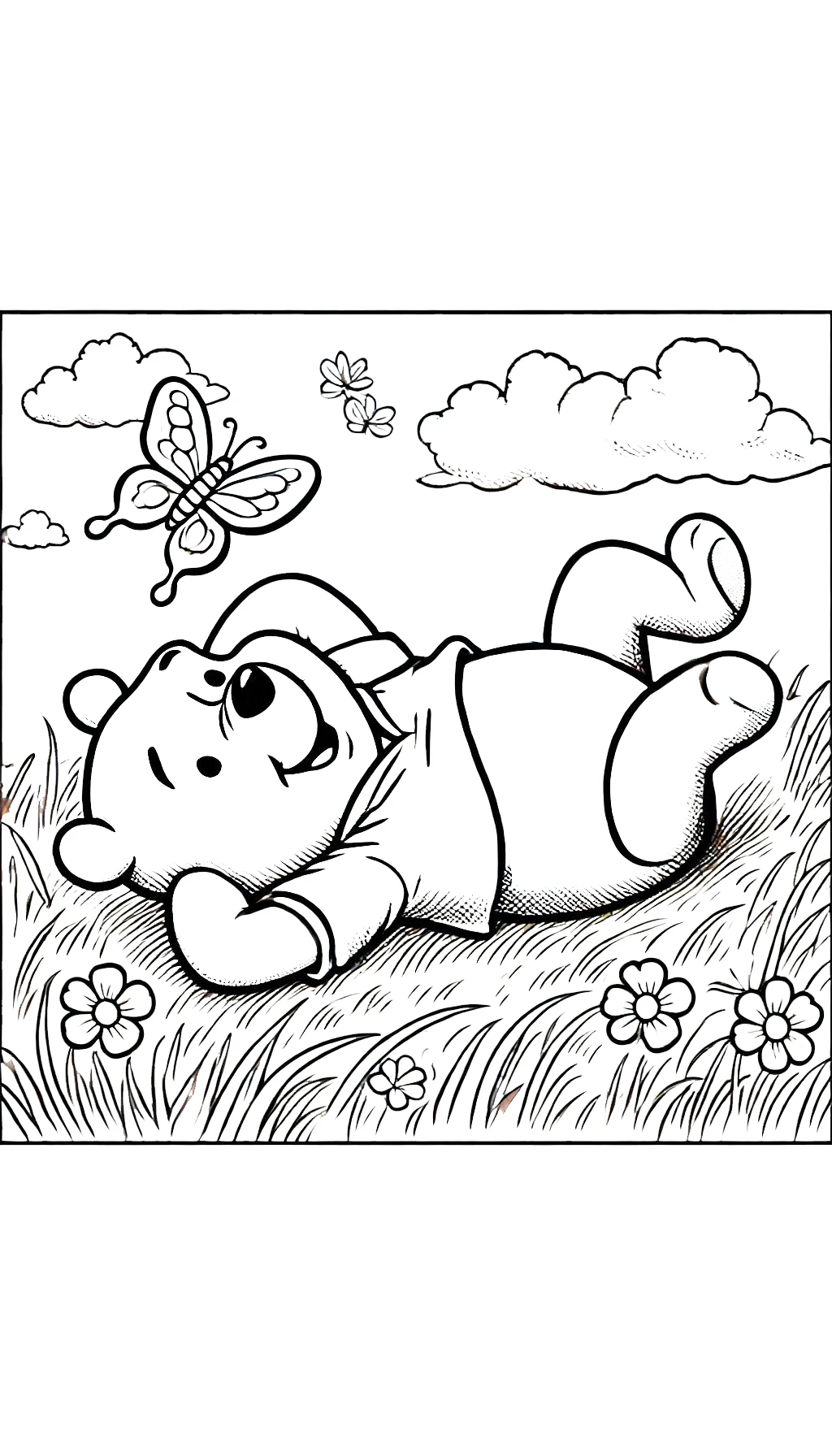 coloriage Winnie l’ourson educatif pour enfant