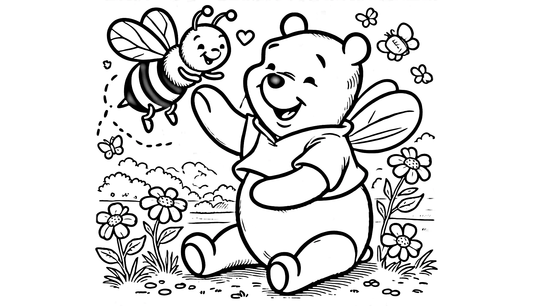 coloriage Winnie l’ourson pour enfant de 2 ans