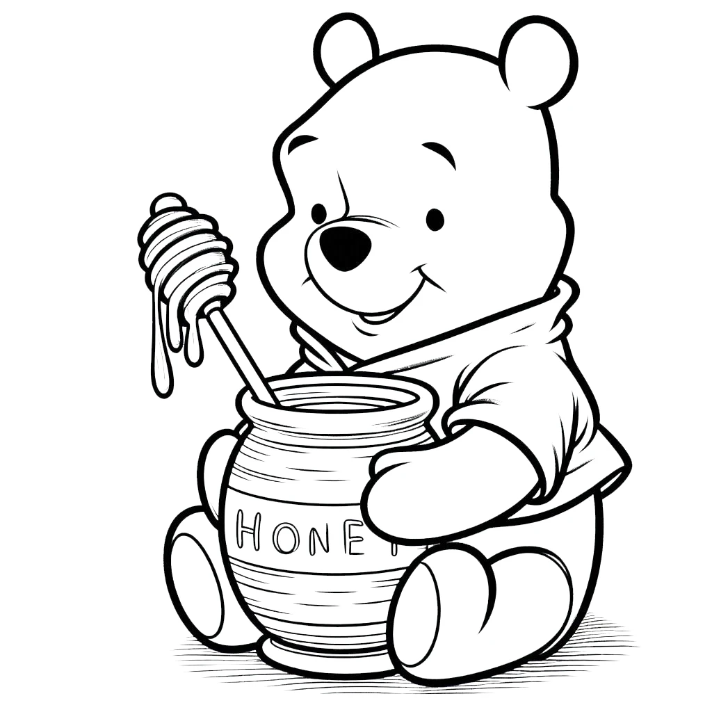 coloriage Winnie l’ourson a imprimer gratuit