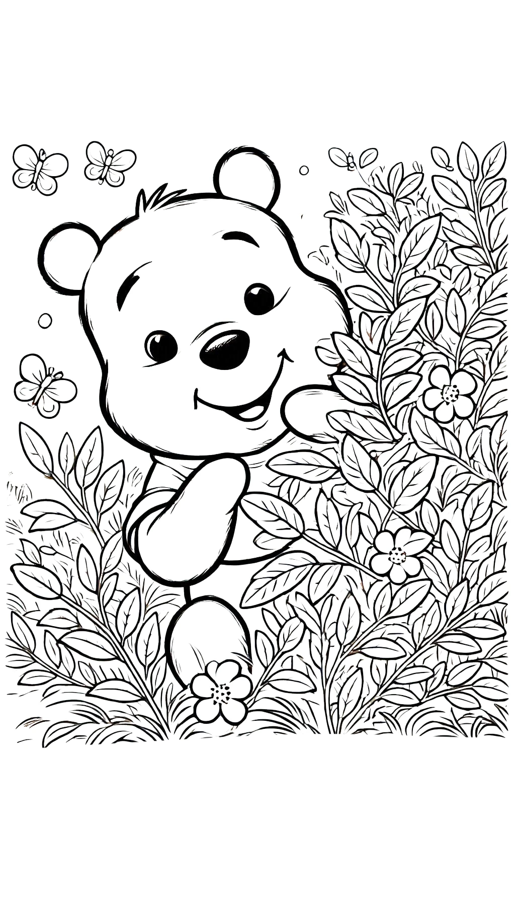 coloriage Winnie l’ourson à imprimer pour enfant de 8 ans 1