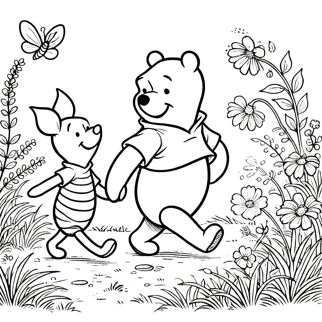 image pour coloriage Winnie l’ourson enfant