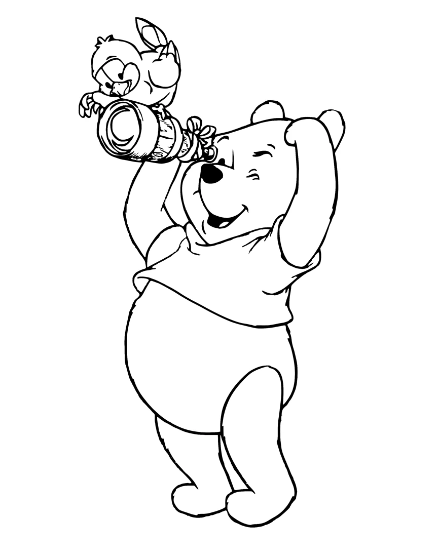 coloriage Winnie l’ourson à imprimer pour enfant de 2 ans