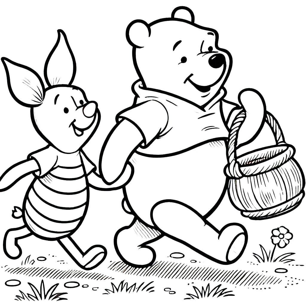 coloriage Winnie l’ourson et découpage à imprimer