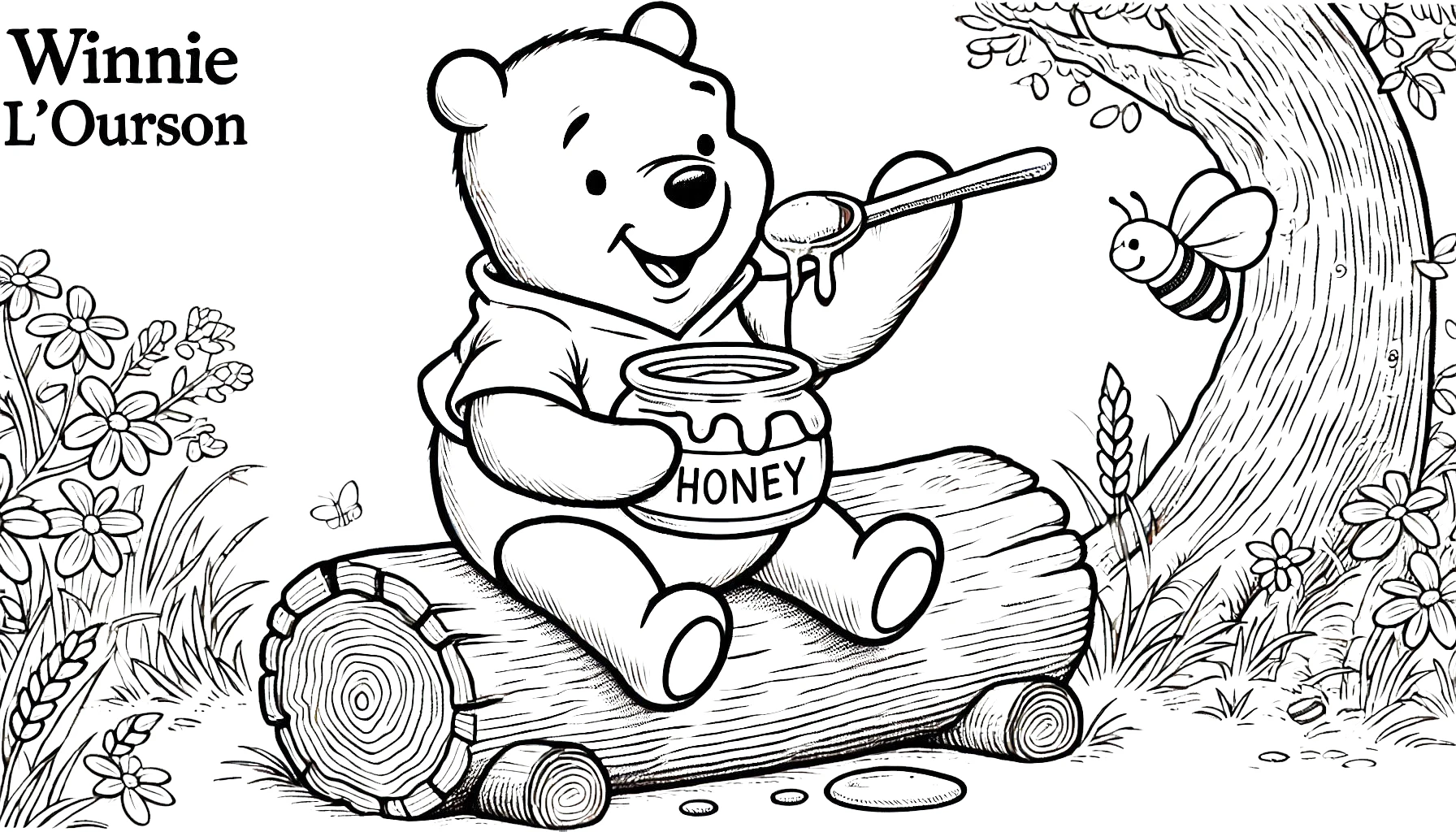 coloriage Winnie l’ourson a dessiner et imprimer