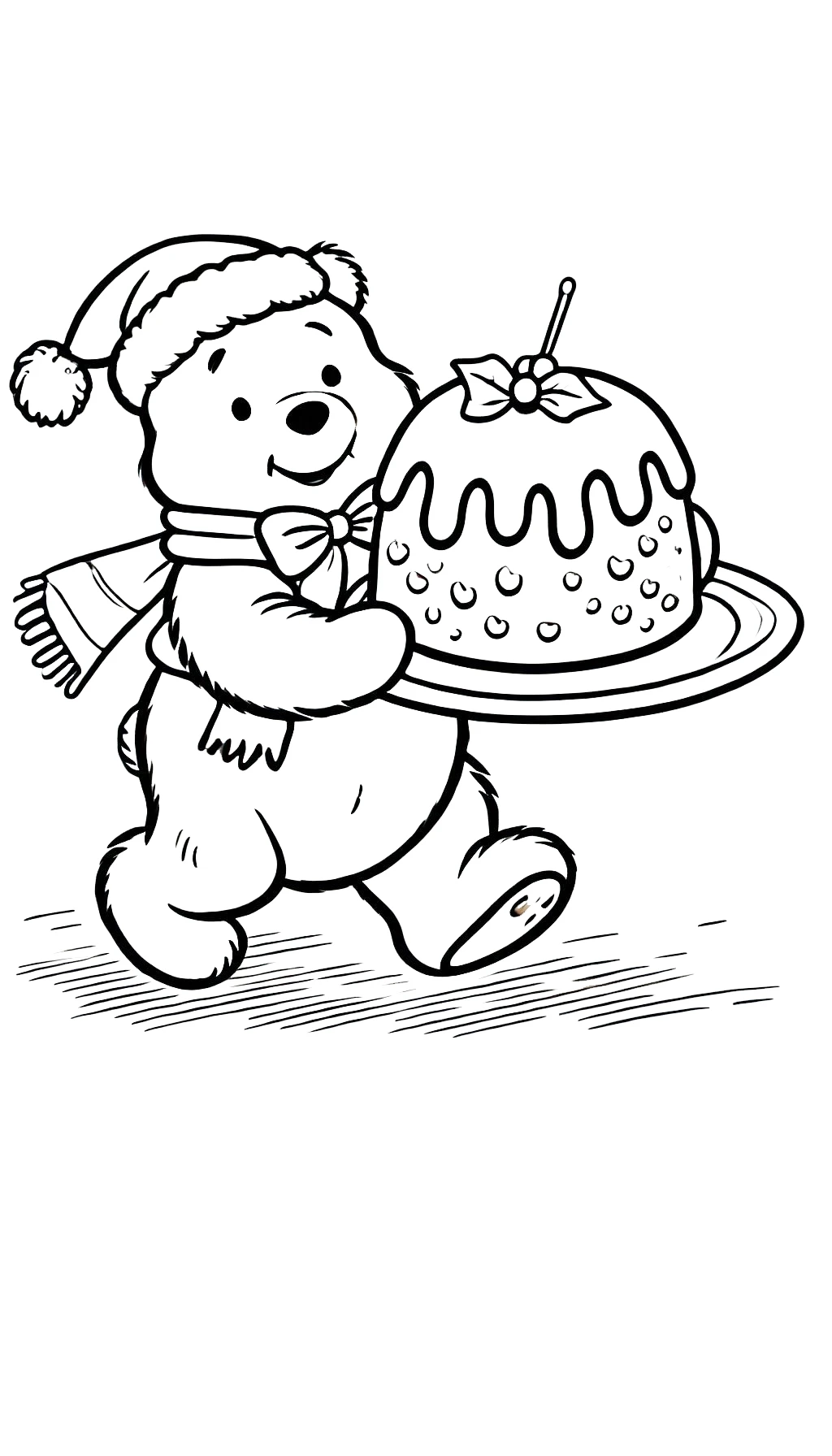 coloriage Winnie l’ourson Noël de pour enfants