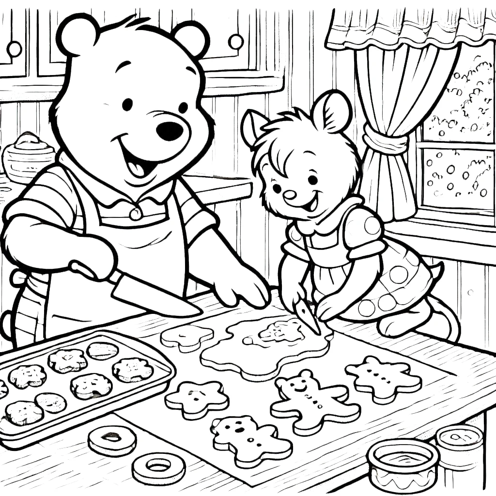 coloriage Winnie l’ourson Noël gratuit a imprimer 1