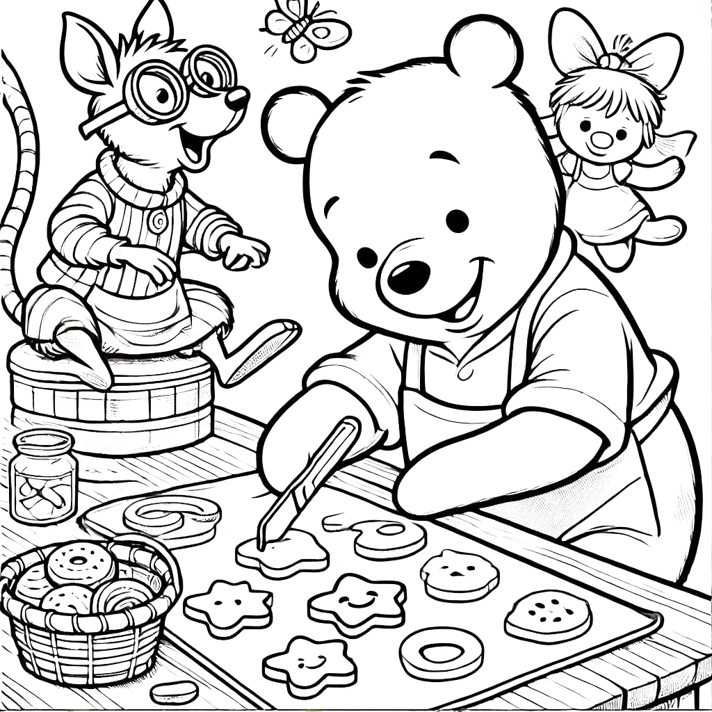 coloriage Winnie l’ourson Noël gratuit