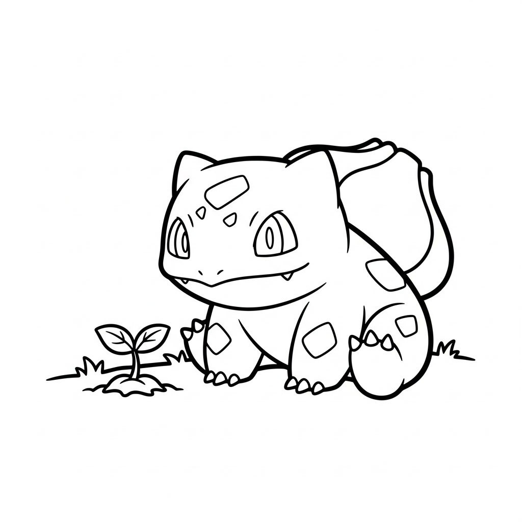 image pour coloriage Bulbizarre updated enfant