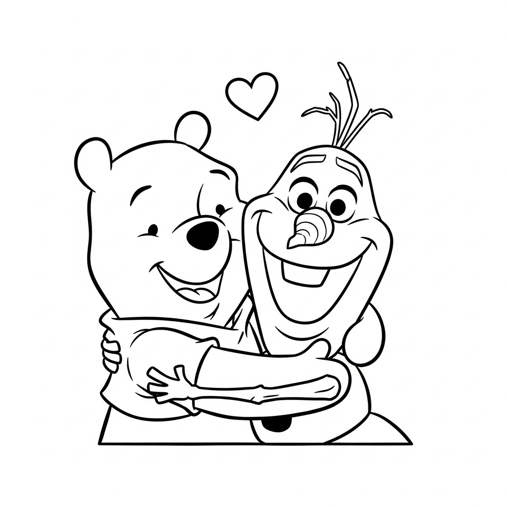 coloriage Winnie l’ourson Noël updated pour enfants à télécharger