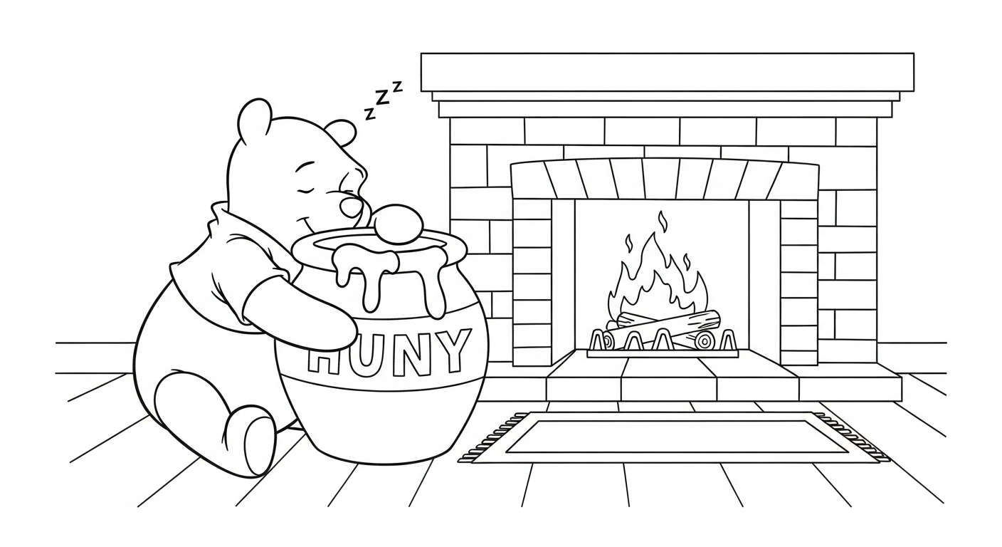 coloriage Winnie l’ourson Noël updated gratuit