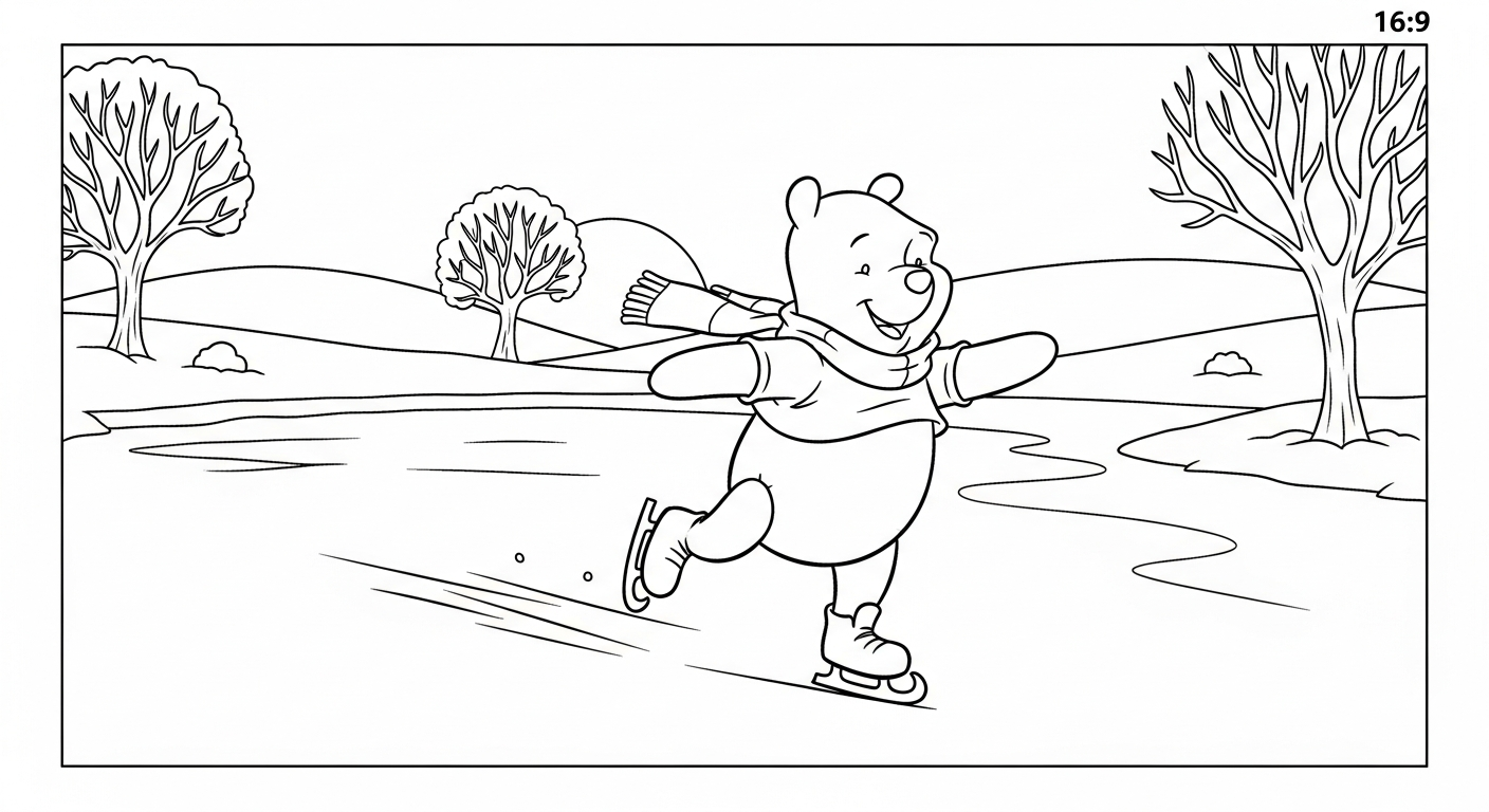 coloriage Winnie l’ourson Noël updated et decoupage