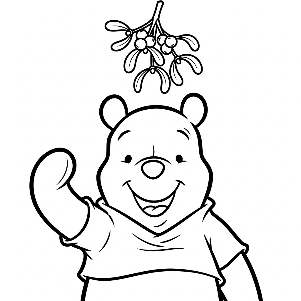 coloriage Winnie l’ourson Noël updated et apprentissage