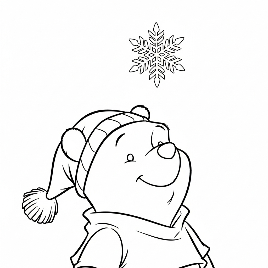 coloriage Winnie l’ourson Noël updated a dessiner et imprimer
