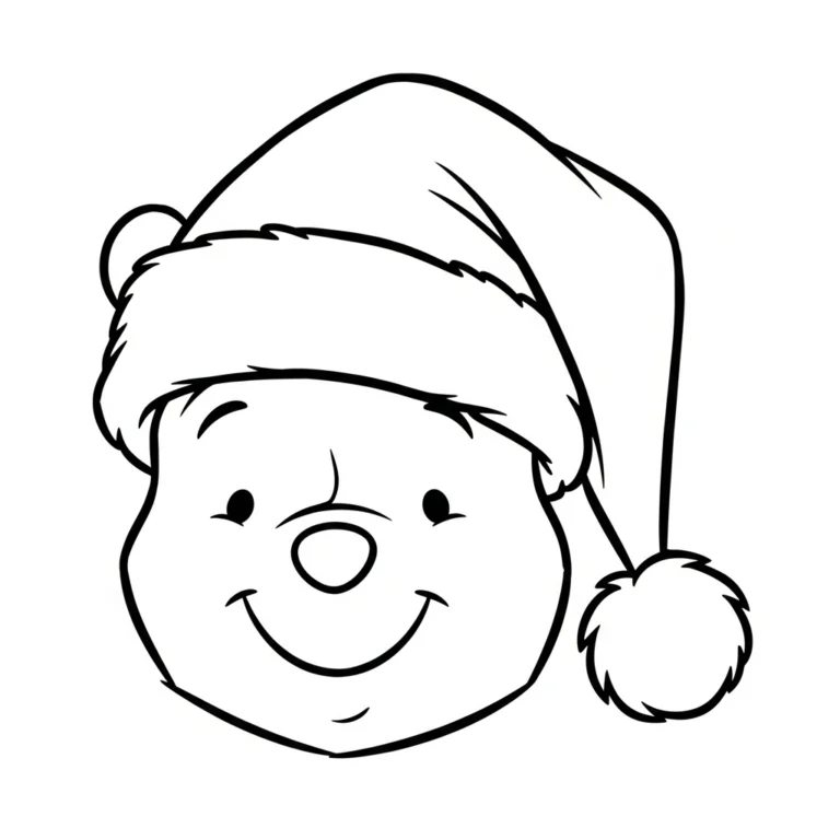 Coloriage Winnie l’ourson Noël