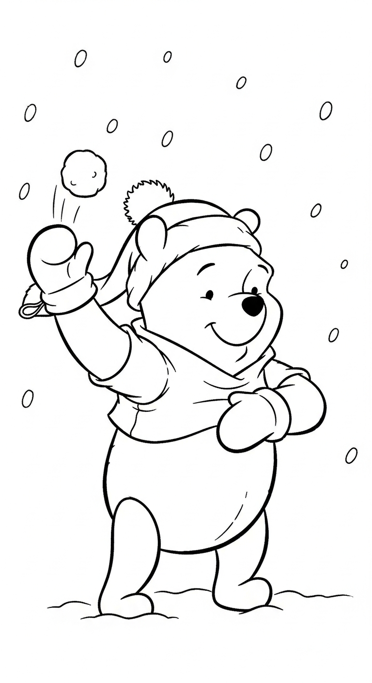 coloriage Winnie l’ourson Noël updated gratuit en ligne