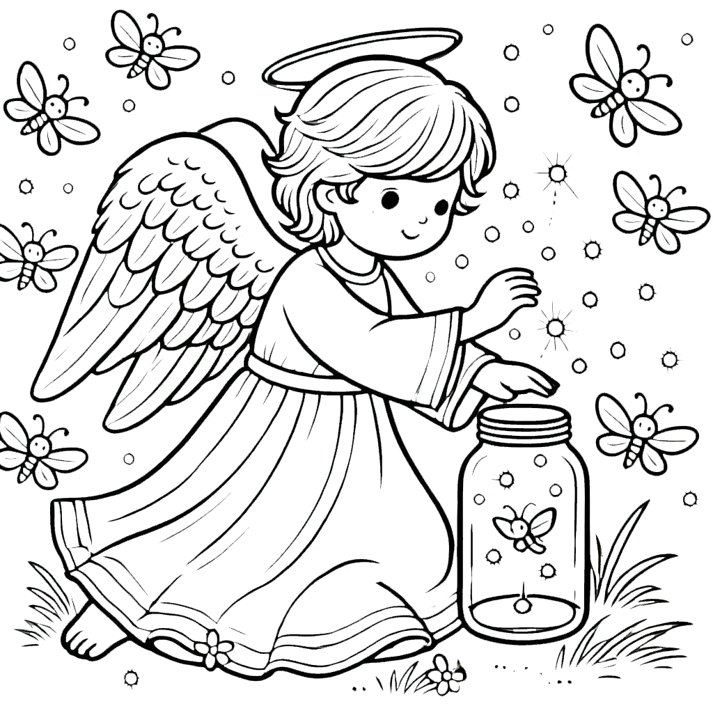 coloriage Ange et decoupage