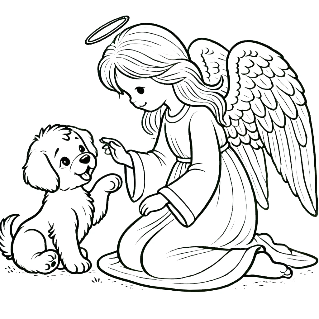 coloriage Ange en ligne pour enfant