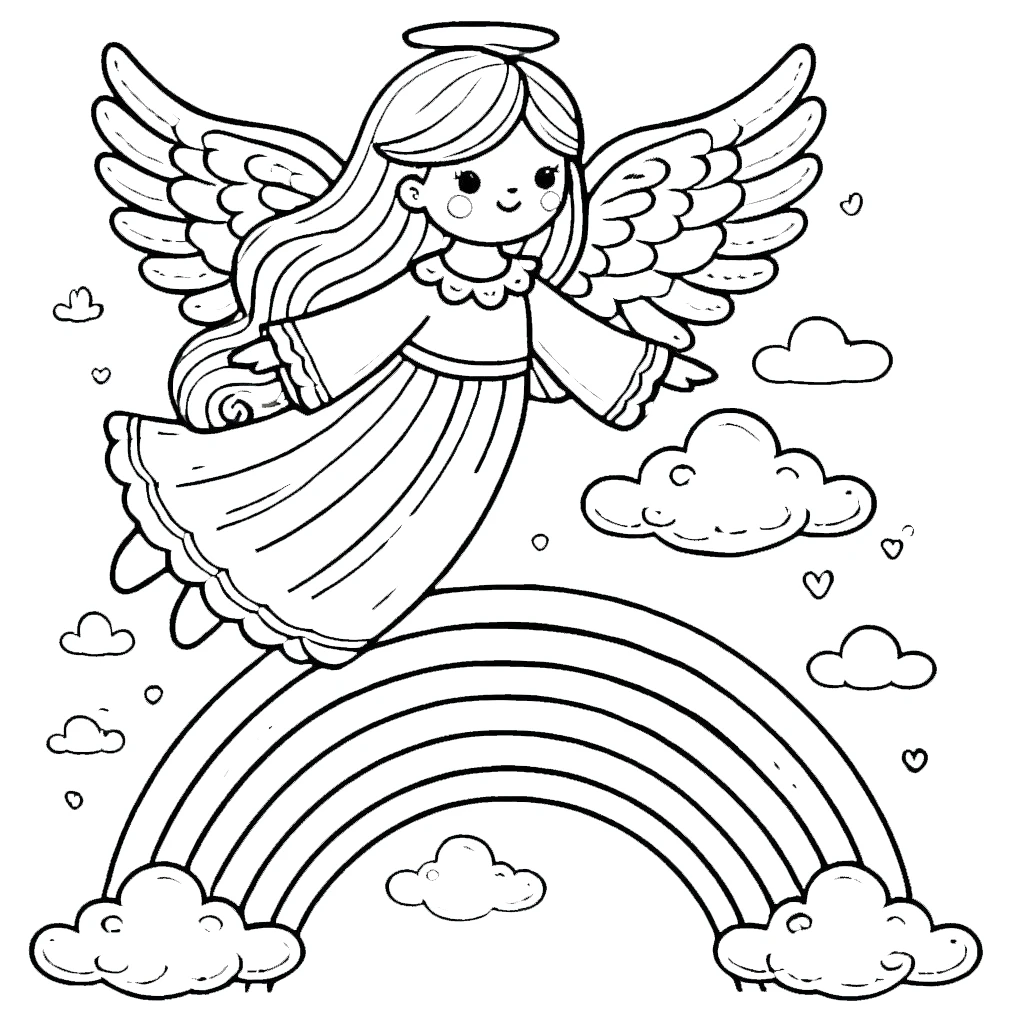 coloriage Ange a imprimer pour enfant de 4 ans