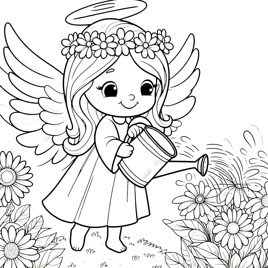 coloriage Ange pour enfant de à imprimer