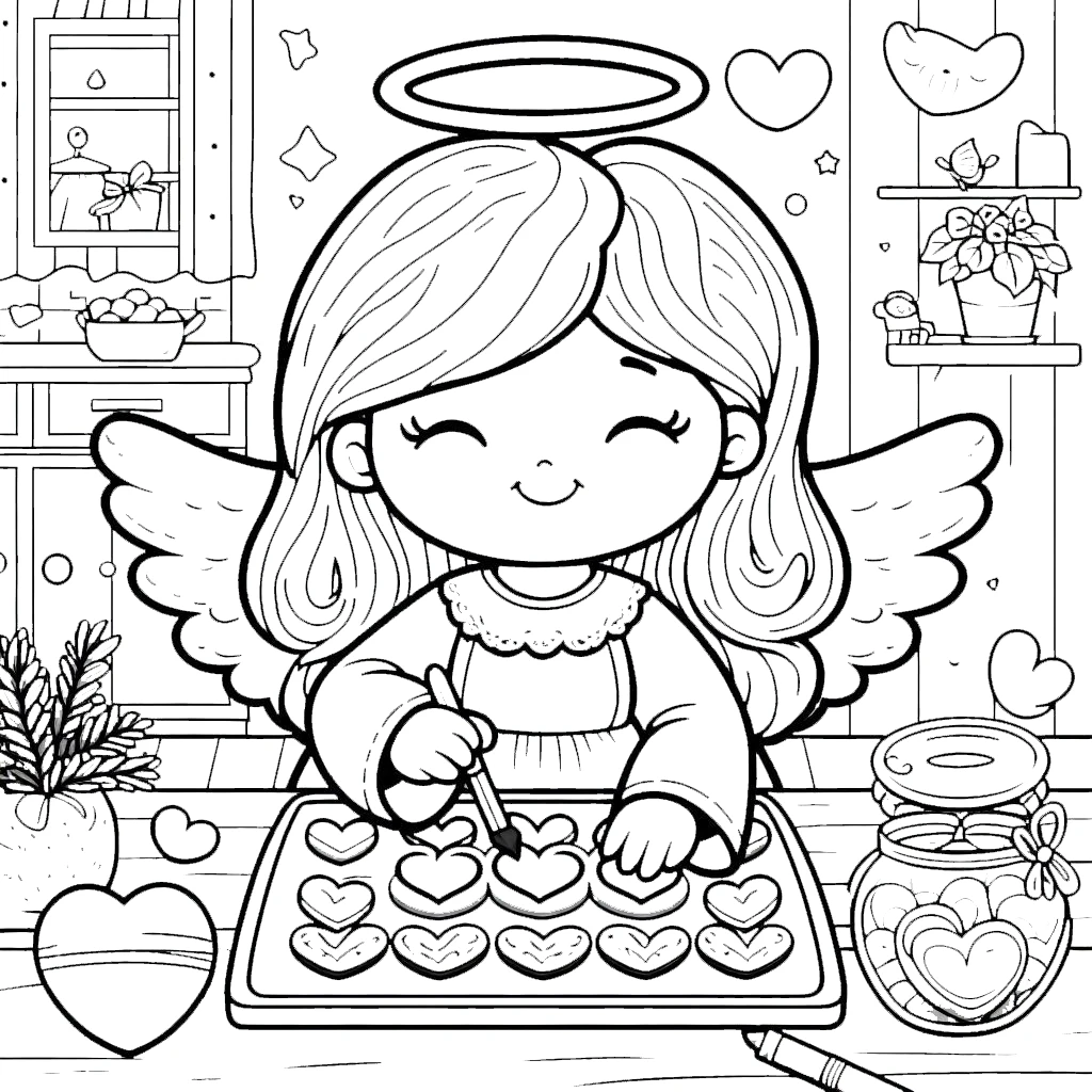 coloriage Ange pour enfant de 8 ans