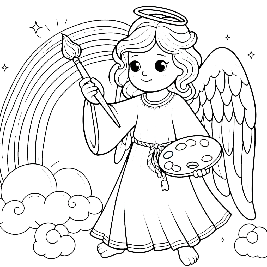 coloriage Ange gratuit a imprimer