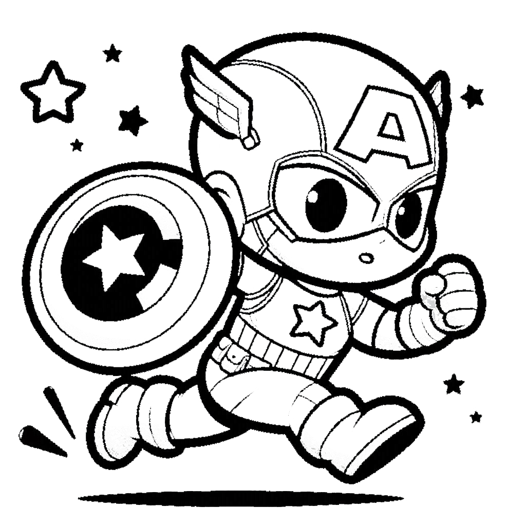 coloriage Captain American pour enfants à imprimer 1