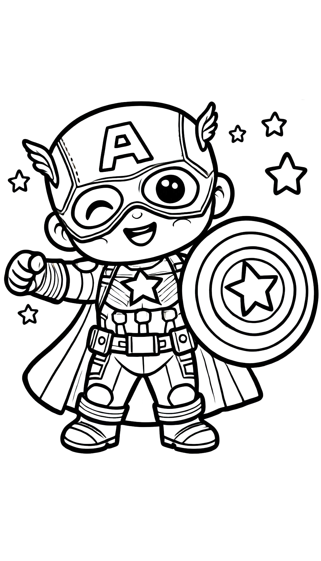 coloriage Captain American a colorier en ligne gratuitement 1