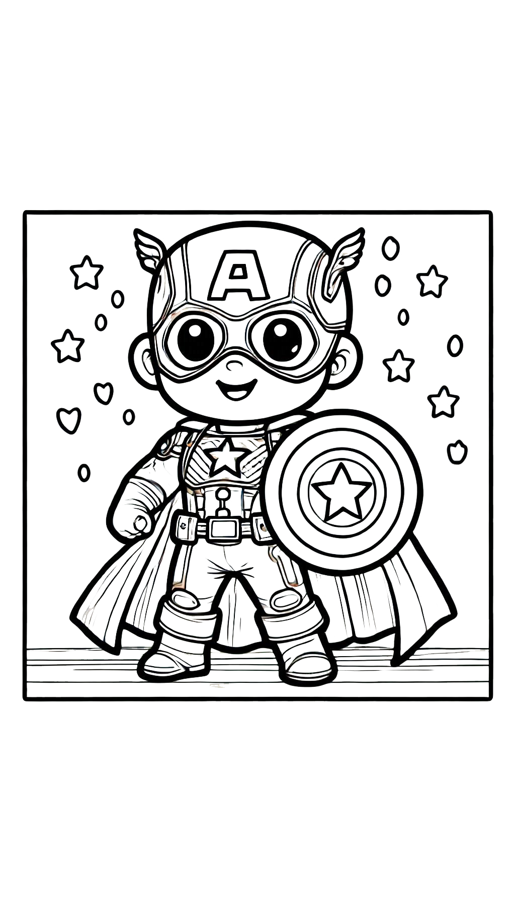 coloriage Captain American pour enfant a imprimer gratuit