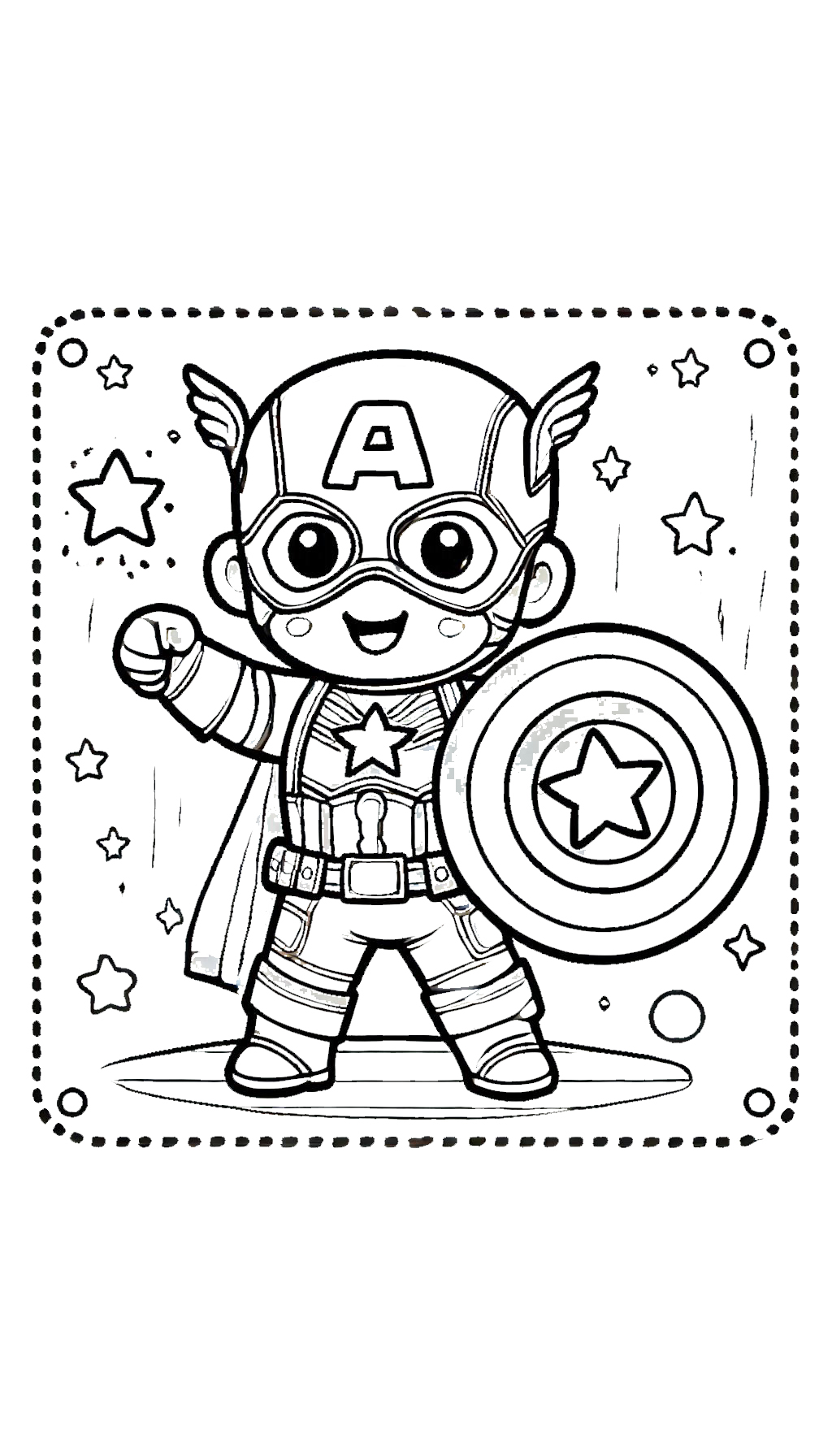 coloriage Captain American à imprimer pour enfant de 7 ans