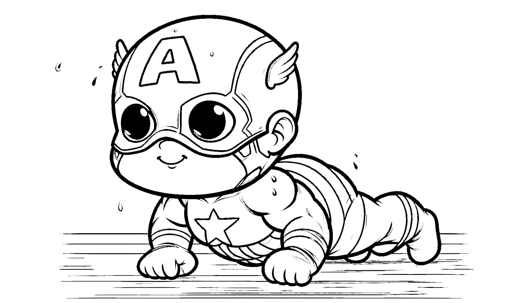 coloriage Captain American à imprimer pour enfants 1