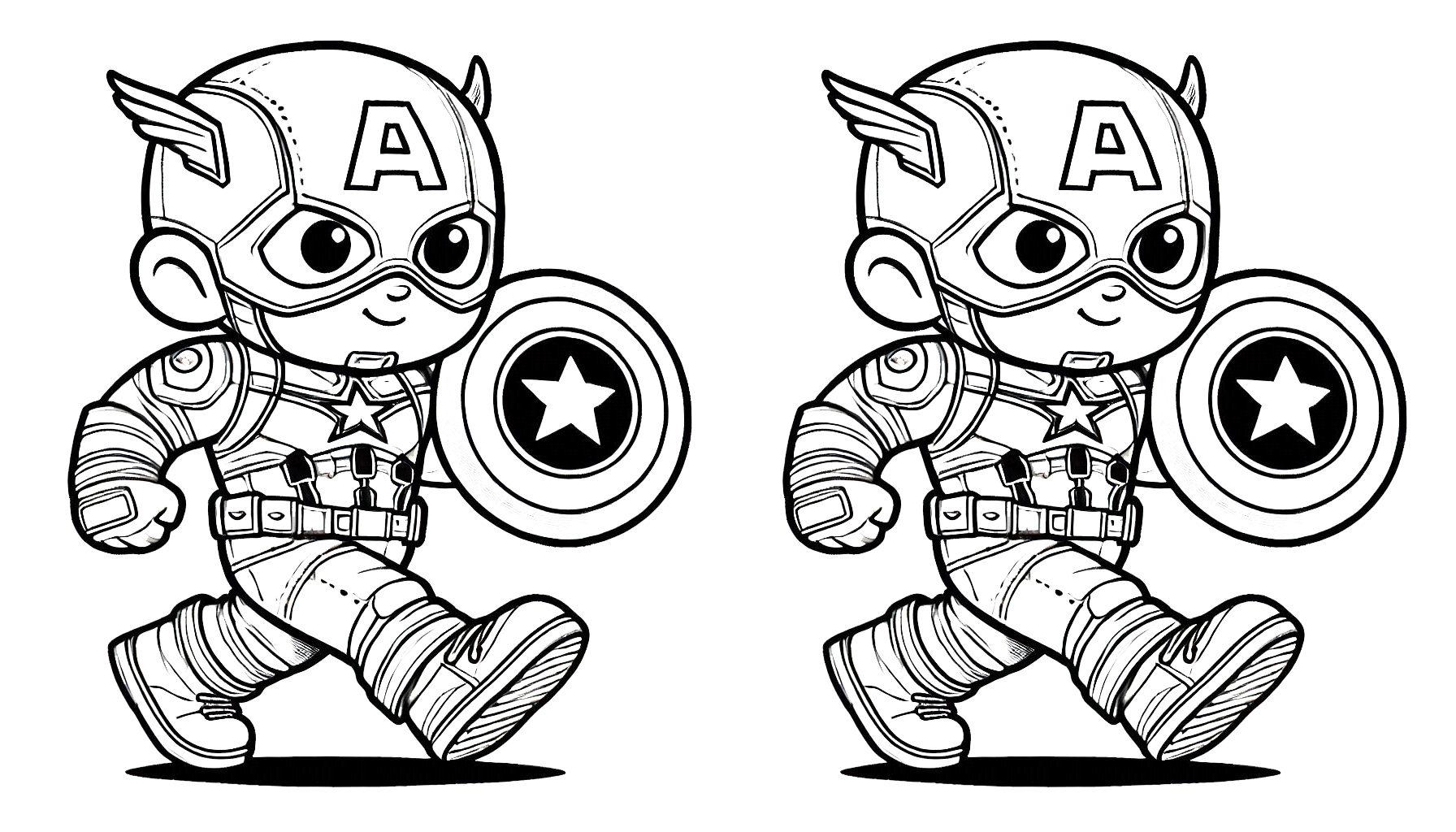 coloriage Captain American à imprimer pour enfant de 10 ans