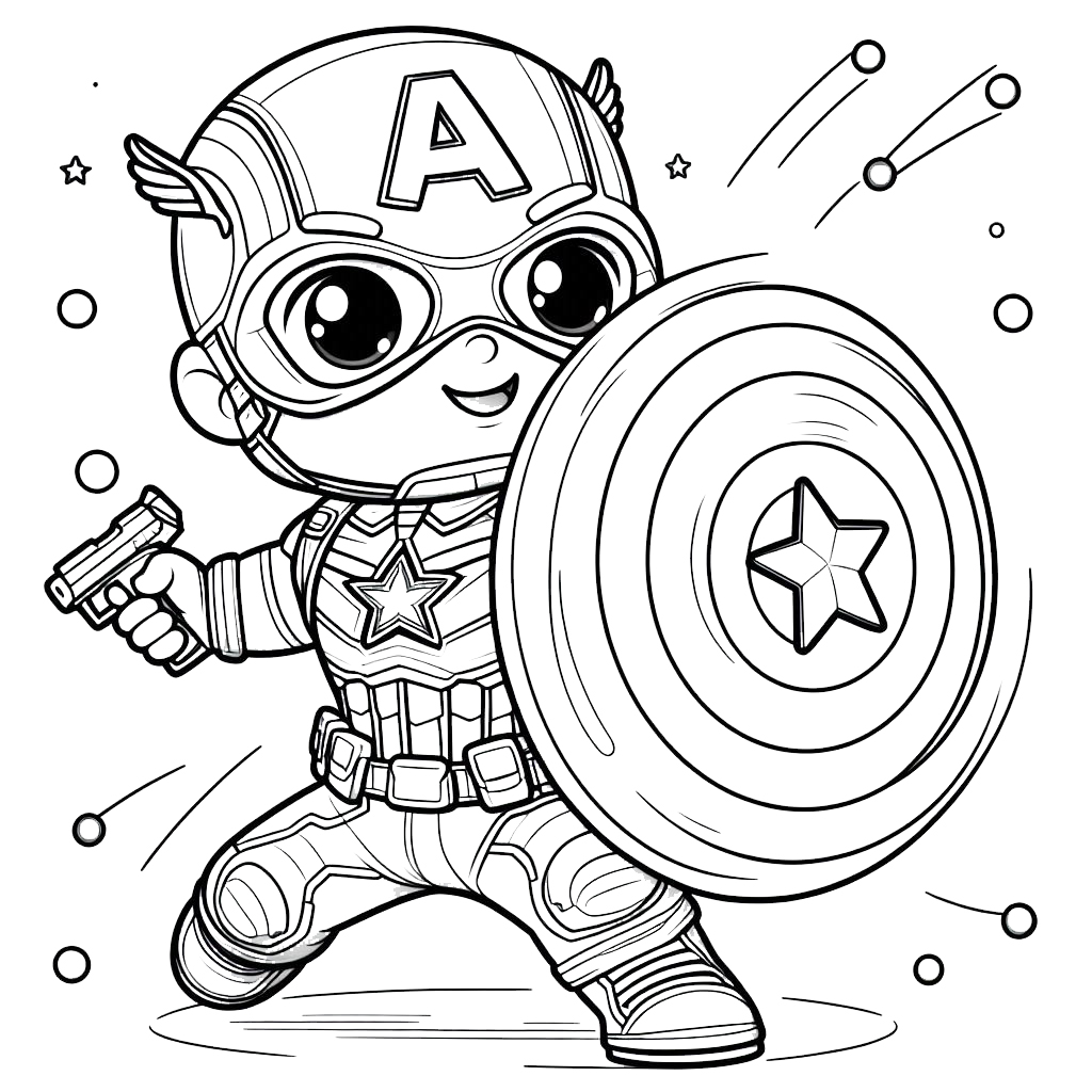 coloriage Captain American pour enfants à télécharger