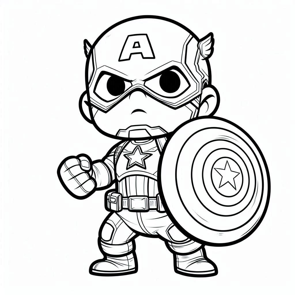 coloriage Captain American pour enfant gratuit