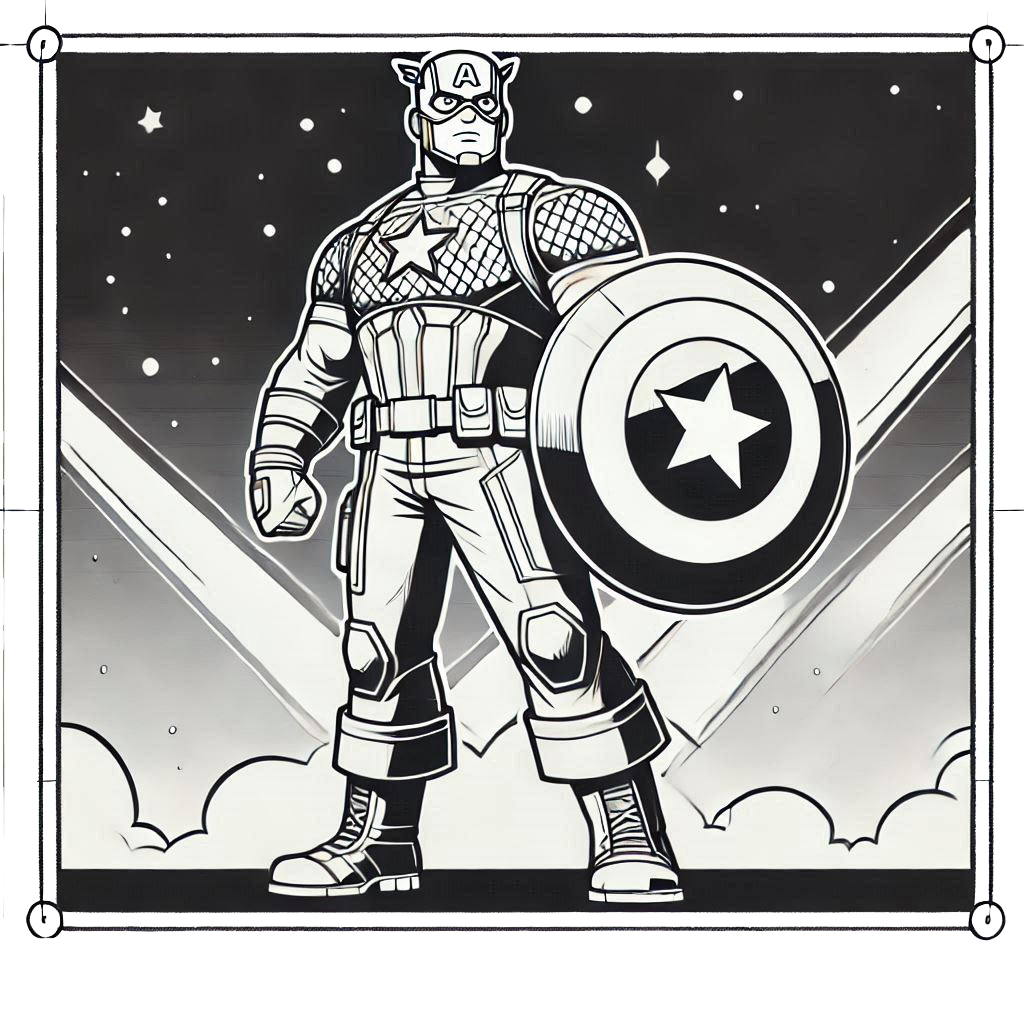 coloriage Captain American à imprimer gratuit 1